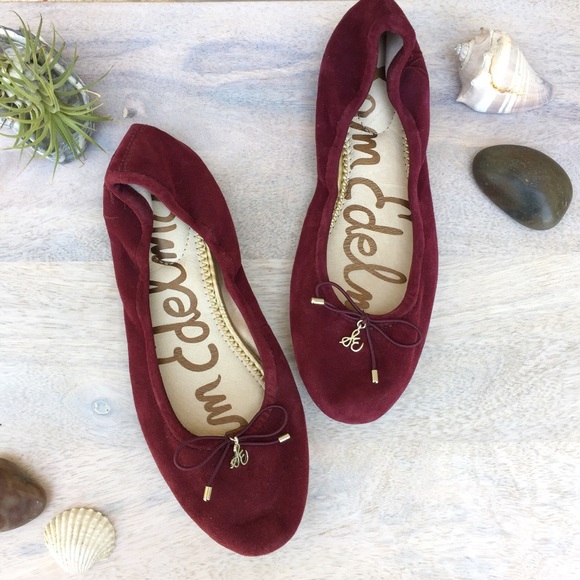 Sam Edelman Shoes - Sam Edelman | Felicia Burgundy Suede Leather Flats